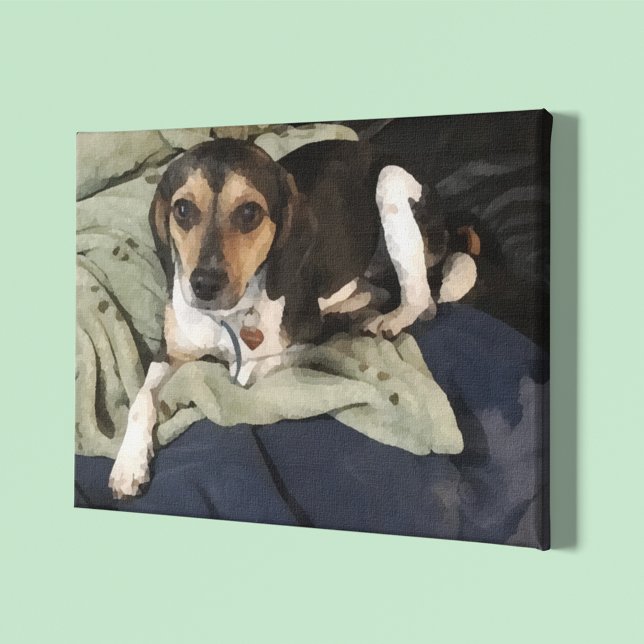Toile Beagle Mix Chien Art numérique faible Poly (Créateur téléchargé)