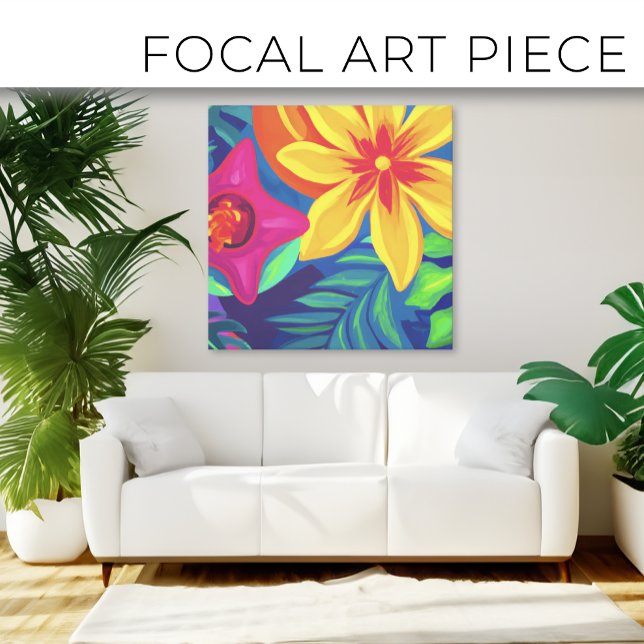 Toile Beau art de peinture à fleurs tropicales (Créateur téléchargé)