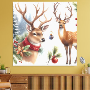 Toile Beau Cerf de Noël
