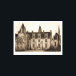 Toile Beau Château français à Sepia Tones<br><div class="desc">Victor Petit vous apporte ce magnifique château français, capturé dans des tons sépia agréables. Cette demeure seigneuriale fut la résidence de la noblesse française, et le filtre sépia fait ressortir la majesté de ce bâtiment. Apportez une certaine noblesse dans votre maison avec cette impression!</div>