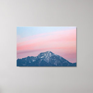 Toile Beau coucher de soleil au-dessus de la montagne St