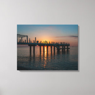 Toile Beau coucher de soleil en mer. Batumi Géorgie