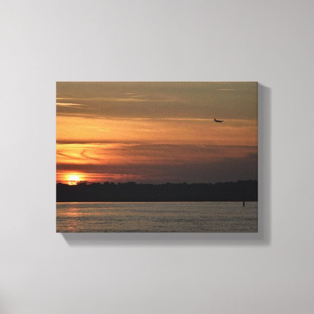 Toile Beau coucher de soleil sur la rivière (Recto)