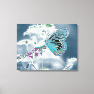 Toile Beau papillon sur fleur
