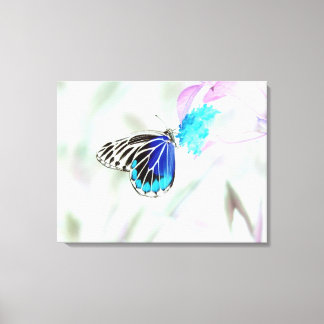 Toile Beau papillon sur fleur - Photo négative