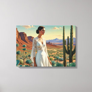 Toile Beau paysage avec une femme Art spirituel