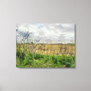Toile Beau Paysage Rural De L'Iowa Avec Vieille clôture