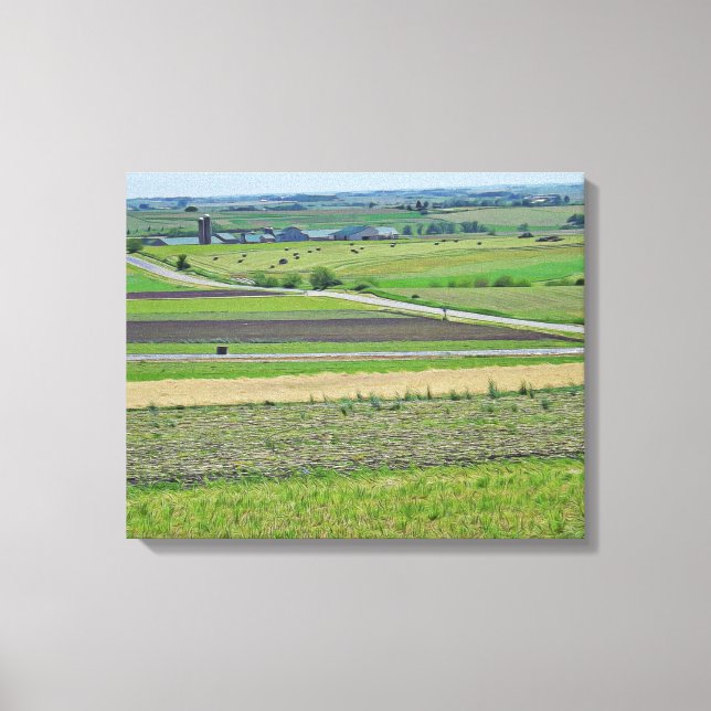 Toile Beau paysage Vue d'une ferme dans le Midwest (Recto)