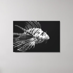 Toile Beau poisson-Lion noir et blanc