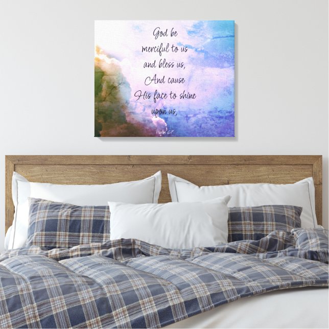 Toile  Beau Psaume 67 Bénédiction sur nous (Insitu(Chambre))