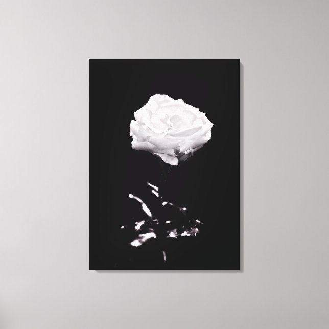 Toile Beau Rose noir et blanc Gros plan (Recto)