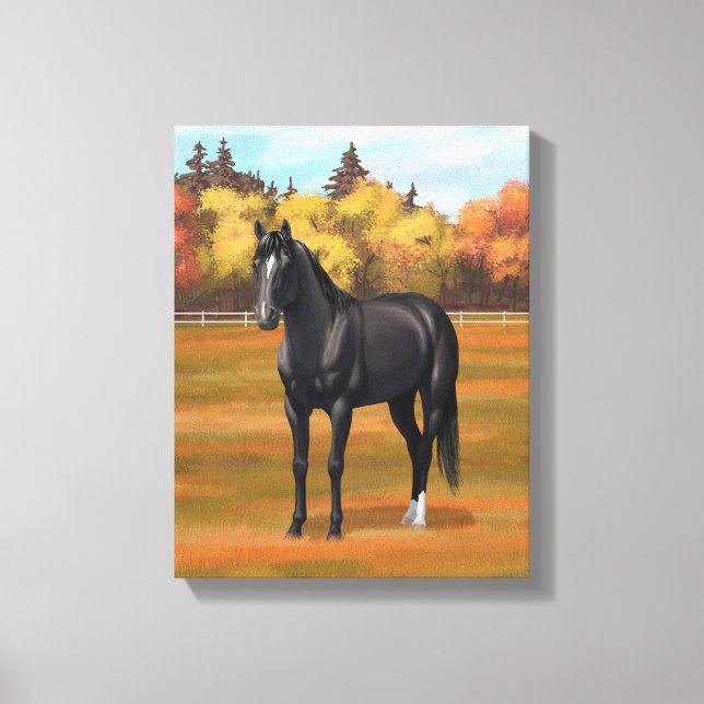 Toile Beau Stallion Cheval du Quartier Noir (Recto)