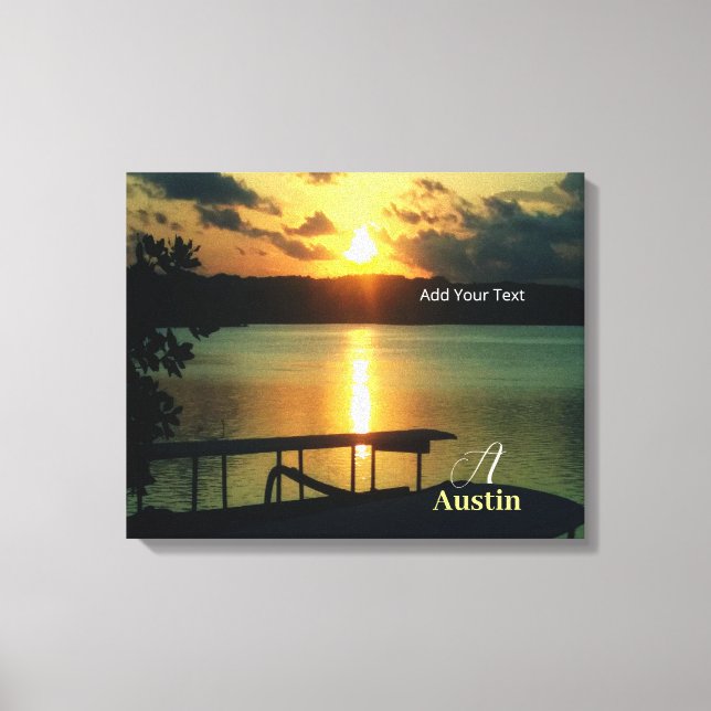 Toile Beau Sunset Sea Sky Beach Bateau À Bali Custom (Recto)