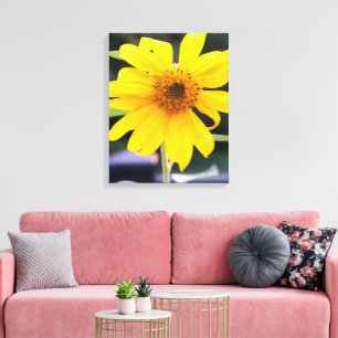 Toile Beau tournesol jaune brillant en gros plan