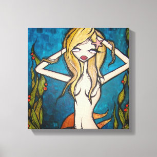 Toile "Beaucoup d'eaux" ont enveloppé la toile, 12" X12