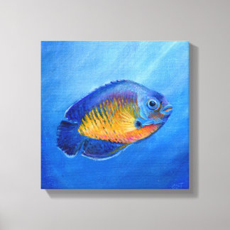 Toile Beauté en bleu, peinture acrylique faite à la main