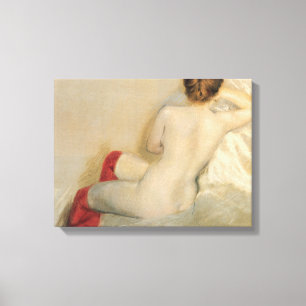 Toile Beauté féminine élégante avec des Bas rouges