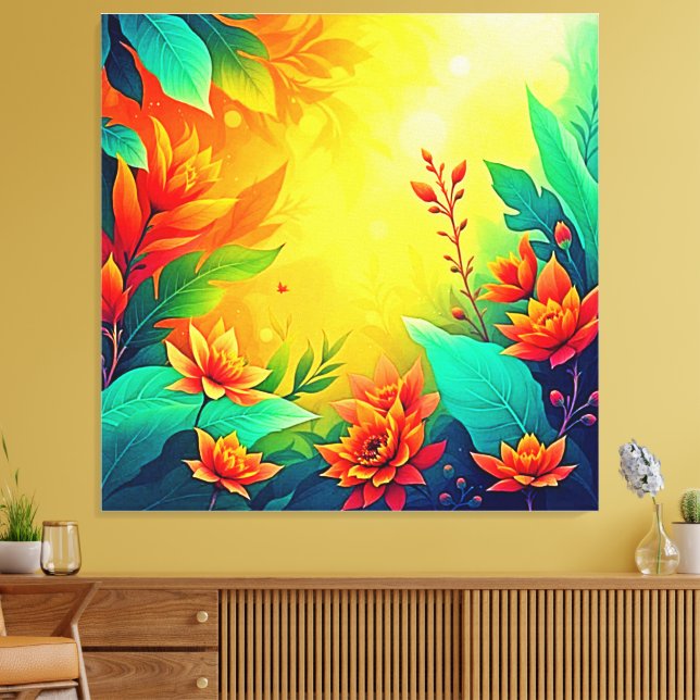 Toile Beauté florale Abstraite vive (Insitu(Salon))
