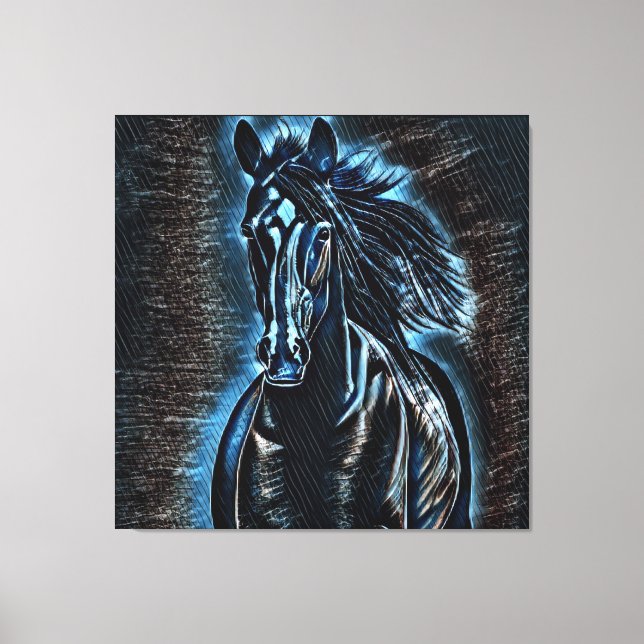 Toile Beauté occidentale Wild Mustang Blue Tones (Recto)