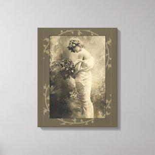 Toile Beauté vintage avec fleurs coupées