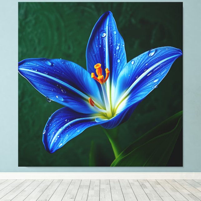 Toile Beautiful Blue Flower - Artistic Photograph (Insitu (Plancher de Bois))