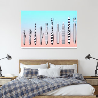 Toile Beautiful Geometric Contemporary Cat 