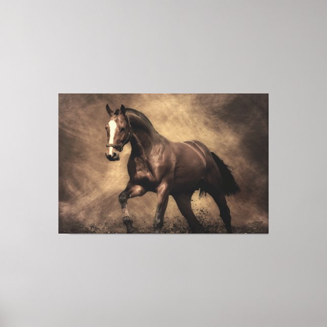 Toile Beautiful horse throw pillow (Recto)