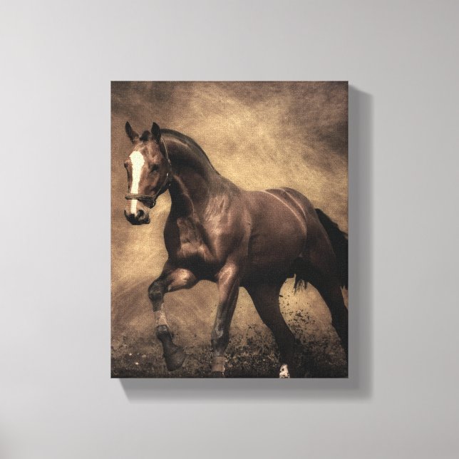 Toile Beautiful horse throw pillow (Recto)