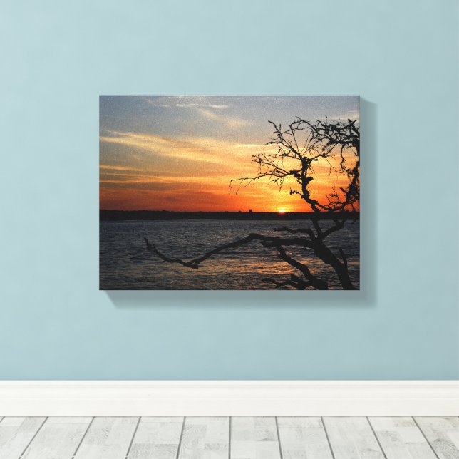 Toile Beautiful sunset over the river (Insitu (Plancher de Bois))