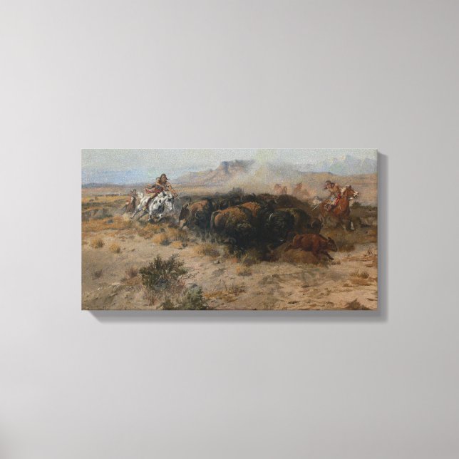 Toile Beaux-Arts La Chasse Au Buffalo Charles Marion Rus (Recto)