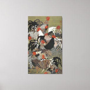 Toile Beaux coqs multicolores