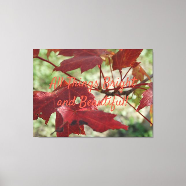 Toile Beaux et brillants Feuilles d'érable sur un (Recto)