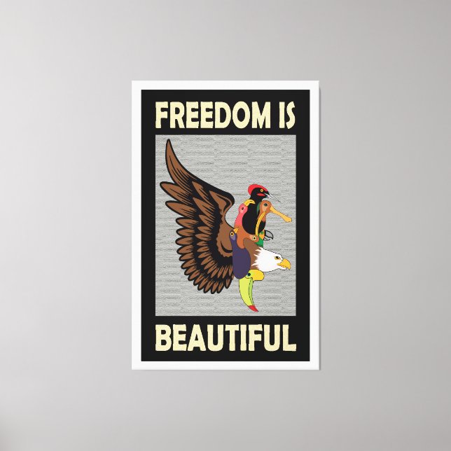 Toile Beaux oiseaux en collection en vol libre (Recto)