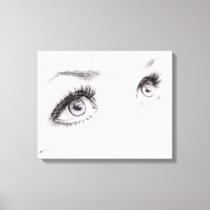 Toile Beaux yeux féminins Dessin Art minimaliste