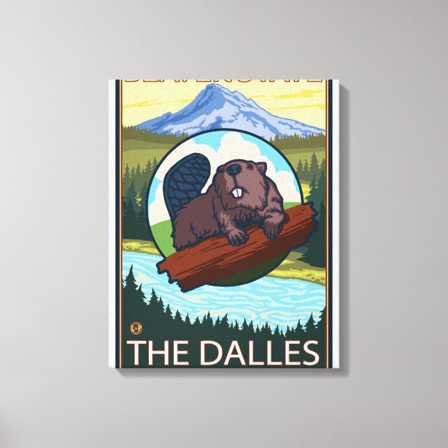 Toile Beaver & Mt Hood - Les Dalles, Oregon (Recto)