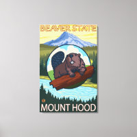 Beaver & Mt Hood, OregonVintage Affiche de voyage
