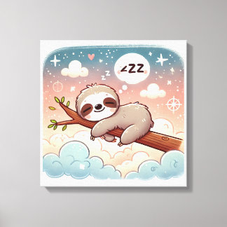 Toile Bébé Animaux - Sleeping Sloth Nursery Wall Art