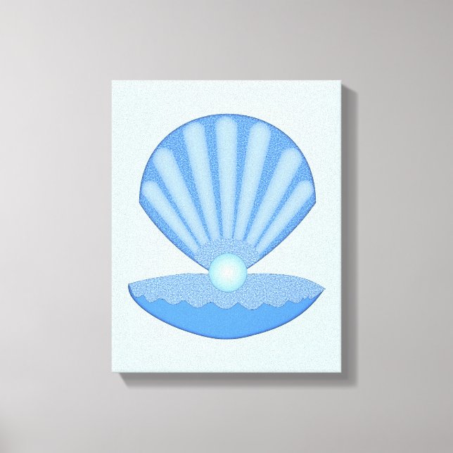 Toile Bébé bleu Coquille d'huîtres et Pearl (Recto)