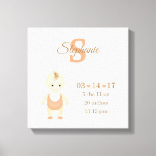 Toile Bébé fille Faire-part de naissance