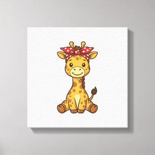 Toile Bébé girafe mignon avec noeud papillon design vect
