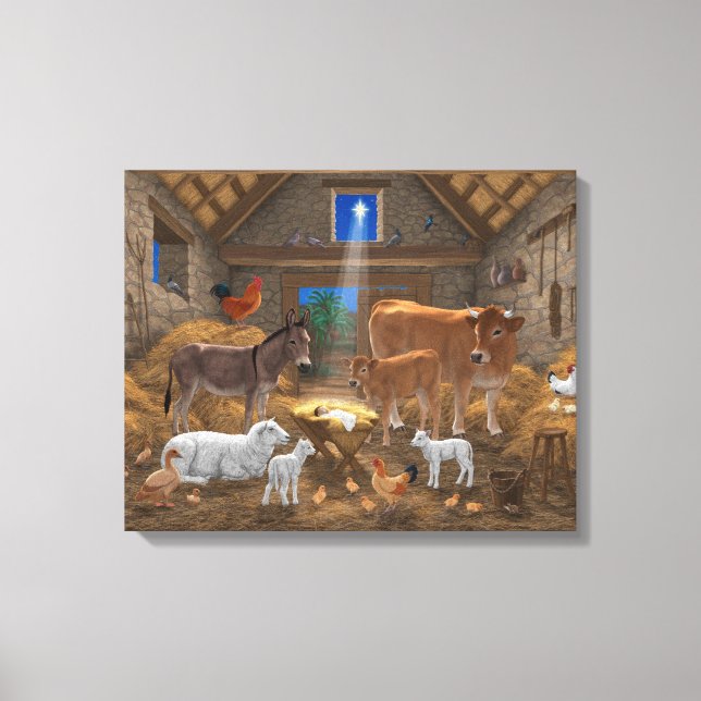 Toile Bébé Jésus Manger Nativité de Noël (Recto)