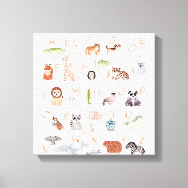 Toile Bébé mignon Alphabet animal (Recto)