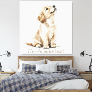 Toile Bébé Retriever doré beige personnalisé