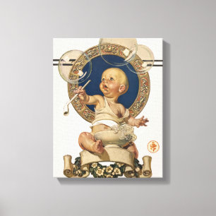 Toile Bébés Vintage Bulles par J.C. Leyendecker Nursery