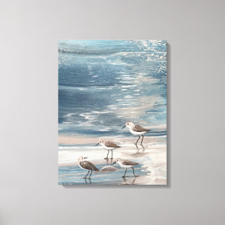 Toile Bécasseaux de plage d'oiseaux de mer carte de toil
