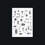 Toile Beetle noir et blanc<br><div class="desc">Aquarelle bugs et coléoptères motif en noir et blanc monochrome. Parfait pour les entomologistes et les amoureux de la nature,  et aussi pour Halloween ! Art original de Nic Squirrell.</div>