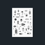 Toile Beetle noir et blanc<br><div class="desc">Aquarelle bugs et coléoptères motif en noir et blanc monochrome. Parfait pour les entomologistes et les amoureux de la nature,  et aussi pour Halloween ! Art original de Nic Squirrell.</div>