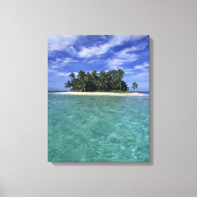 Toile Belize, récif barrière, île ou cayon sans nom. (Recto)