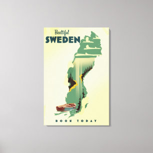 Toile Belle affiche de voyage en Suède