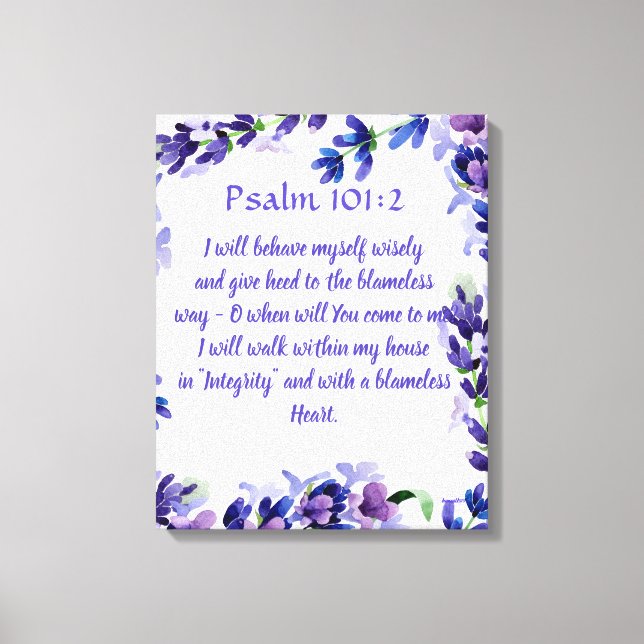 Toile Belle Aquarelle Florale Violet Mur Art (Recto)